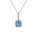 1 - Deana Blue Topaz and Diamond Womens Halo Pendant Necklace 