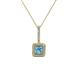1 - Deana Blue Topaz and Diamond Womens Halo Pendant Necklace 