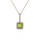 1 - Deana Peridot and Diamond Womens Halo Pendant Necklace 