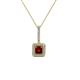 1 - Deana Red Garnet and Diamond Womens Halo Pendant Necklace 