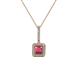 1 - Deana Rhodolite Garnet and Diamond Womens Halo Pendant Necklace 