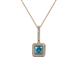 1 - Deana London Blue Topaz and Diamond Womens Halo Pendant Necklace 