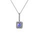 1 - Deana Tanzanite and Diamond Womens Halo Pendant Necklace 