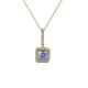 1 - Deana Tanzanite and Diamond Womens Halo Pendant Necklace 