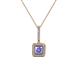 1 - Deana Tanzanite and Diamond Womens Halo Pendant Necklace 