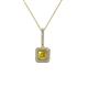 1 - Deana Yellow Sapphire and Diamond Womens Halo Pendant Necklace 