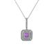 1 - Debbie Amethyst and Diamond Double Halo Pendant 
