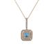 1 - Debbie Blue Topaz and Diamond Double Halo Pendant 