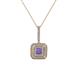 1 - Debbie Iolite and Diamond Double Halo Pendant 