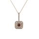 1 - Debbie Red Garnet and Diamond Double Halo Pendant 