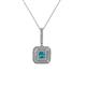 1 - Debbie London Blue Topaz and Diamond Double Halo Pendant 