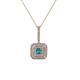 1 - Debbie London Blue Topaz and Diamond Double Halo Pendant 