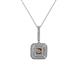 1 - Debbie Smoky Quartz and Diamond Double Halo Pendant 