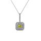 1 - Debbie Yellow and White Diamond Double Halo Pendant 