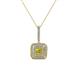 1 - Debbie Yellow and White Diamond Double Halo Pendant 