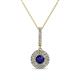 1 - Alva Blue Sapphire and Diamond Double Halo Pendant 
