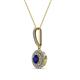 2 - Alva Blue Sapphire and Diamond Double Halo Pendant 