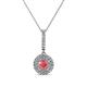 1 - Alva Pink Tourmaline and Diamond Double Halo Pendant 