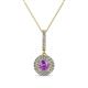 1 - Alva Amethyst and Diamond Double Halo Pendant 