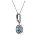 2 - Alva Blue Topaz and Diamond Double Halo Pendant 