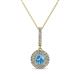 1 - Alva Blue Topaz and Diamond Double Halo Pendant 