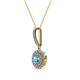 2 - Alva Blue Topaz and Diamond Double Halo Pendant 