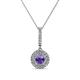 1 - Alva Iolite and Diamond Double Halo Pendant 