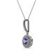 2 - Alva Iolite and Diamond Double Halo Pendant 