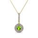 1 - Alva Peridot and Diamond Double Halo Pendant 