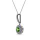 2 - Alva Green Garnet and Diamond Double Halo Pendant 