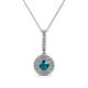 1 - Alva London Blue Topaz and Diamond Double Halo Pendant 