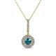 1 - Alva London Blue Topaz and Diamond Double Halo Pendant 