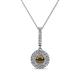 1 - Alva Smoky Quartz and Diamond Double Halo Pendant 