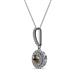 2 - Alva Smoky Quartz and Diamond Double Halo Pendant 