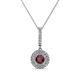 1 - Alva Ruby and Diamond Double Halo Pendant 