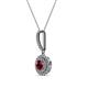 2 - Alva Ruby and Diamond Double Halo Pendant 