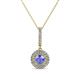 1 - Alva Tanzanite and Diamond Double Halo Pendant 