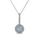 1 - Alva Aquamarine and Diamond Double Halo Pendant 