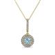 1 - Alva Aquamarine and Diamond Double Halo Pendant 