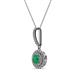 2 - Alva Emerald and Diamond Double Halo Pendant 