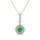 1 - Alva Emerald and Diamond Double Halo Pendant 