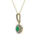 2 - Alva Emerald and Diamond Double Halo Pendant 