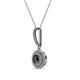 2 - Alva Black and White Diamond Double Halo Pendant 