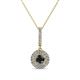1 - Alva Black and White Diamond Double Halo Pendant 