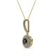 2 - Alva Black and White Diamond Double Halo Pendant 