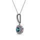 2 - Alva Blue and White Diamond Double Halo Pendant 