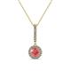 1 - Beth Pink Tourmaline and Diamond Halo Pendant 