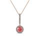 1 - Beth Pink Tourmaline and Diamond Halo Pendant 