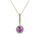 1 - Beth Amethyst and Diamond Halo Pendant 