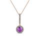 1 - Beth Amethyst and Diamond Halo Pendant 